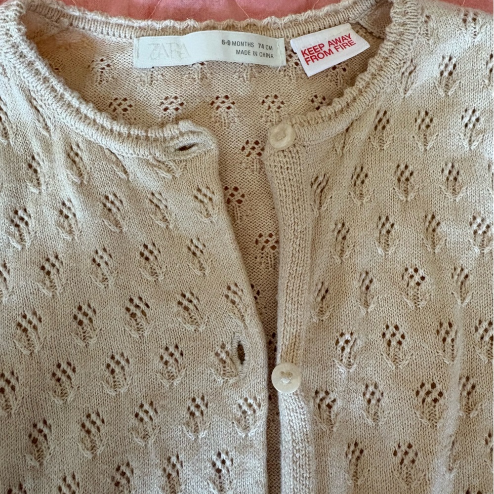 Zara baby Knit Jumpsuit with foot - cashmere, cotton and silk. 6-9 months - Picture 3 of 4